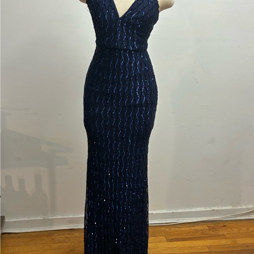 PromGirl Midnight Blue Sequin Maxi Dress
